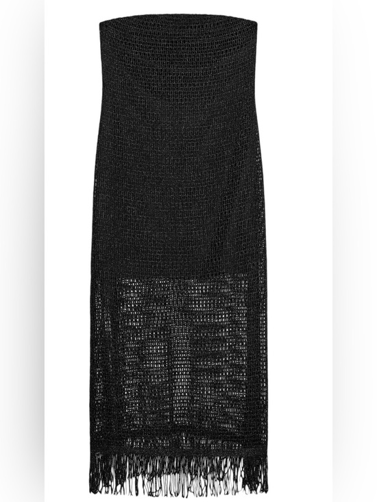 Dresses & Skirts - Zara Black Fringe Midi Dress